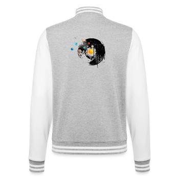 Disque vinyle - Veste Teddy - gris chiné / blanc - Dos - Marisol (170cm)
