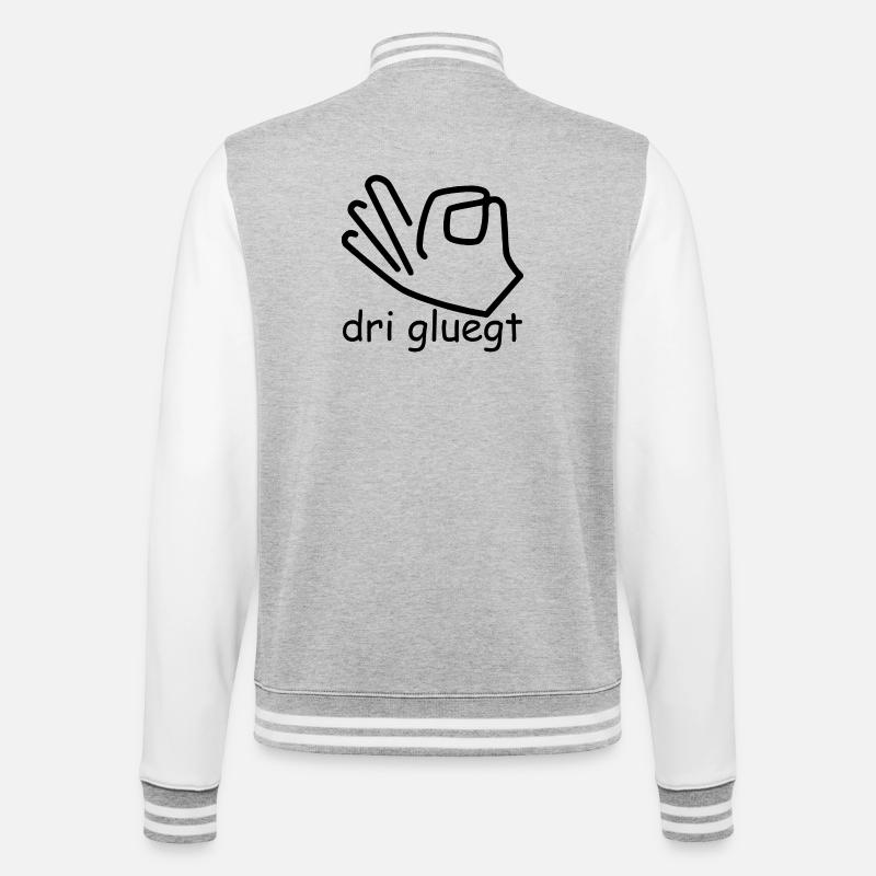 dri gluegt - College-Sweatjacke - Grau meliert/Weiß