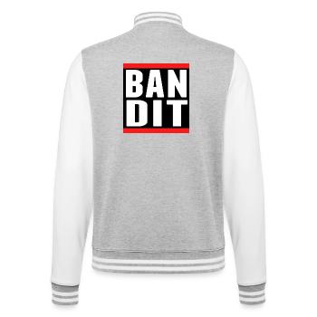 bandit dieb crime criminal aufkleber hooligan gang - College-Sweatjacke - Grau meliert/Weiß - Hinten - Marisol (170cm)
