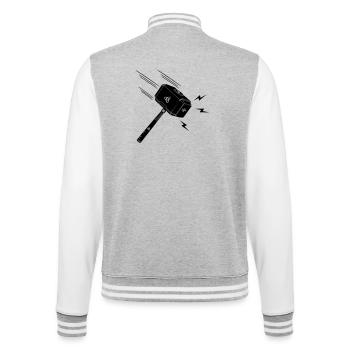 Marteau de thor Thor s marteau Mjolnir foudre stral - Veste Teddy - gris chiné / blanc - Dos - Marisol (170cm)