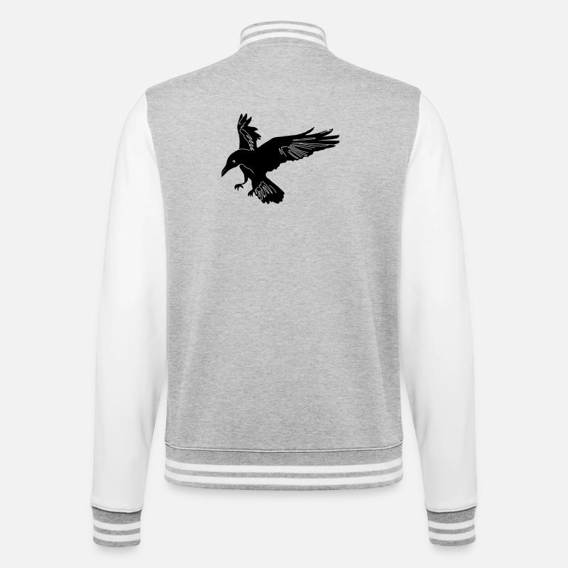 Rabe Hugin - College-Sweatjacke - Grau meliert/Weiß