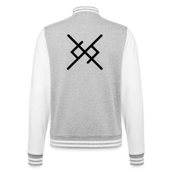 Eternal love in viking runes - College Sweat Jacket - heather grey/white - Back - Marisol (170cm)