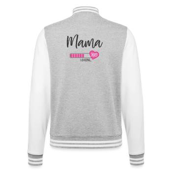 Mama Loading 2023 Herz Mädchen Rosa Werdende Mama - College-Sweatjacke - Grau meliert/Weiß - Hinten - Marisol (170cm)