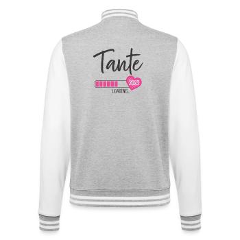 Tante Loading 2023 Herz Nichte Mädchen - College-Sweatjacke - Grau meliert/Weiß - Hinten - Marisol (170cm)