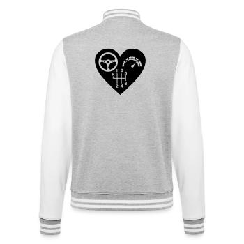 Boîte de vitesses cœur à 6 vitesses - Veste Teddy - gris chiné / blanc - Dos - Marisol (170cm)