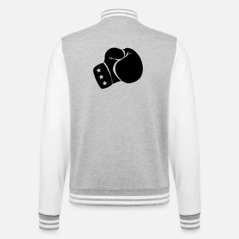 Boxe gant de boxe - Veste Teddy - gris chiné / blanc