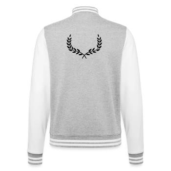 Kranz Lorbeerkranz - College-Sweatjacke - Grau meliert/Weiß - Hinten - Marisol (170cm)