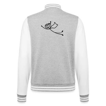 Super jeune ou l’homme vole vite avec la cape - Veste Teddy - gris chiné / blanc - Dos - Marisol (170cm)