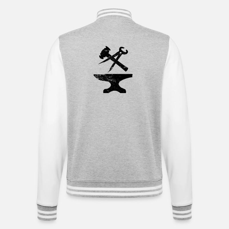 Blacksmith - College Sweat Jacket - heather grey/white