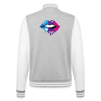 Coloured Lips - College Sweat Jacket - heather grey/white - Back - Marisol (170cm)