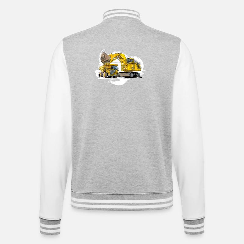Méga machines sur le chantier - Veste Teddy - gris chiné / blanc