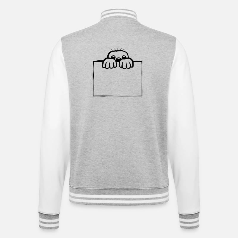 Shield Mole Design - College Sweat Jacket - heather grey/white