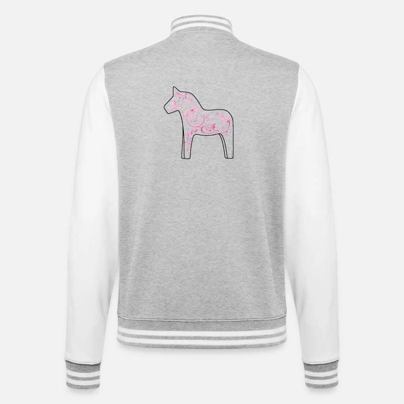Dala Cheval Rose - Veste Teddy - gris chiné / blanc