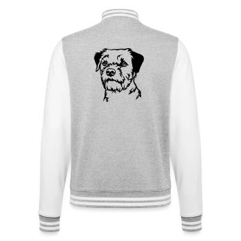 Tête de Border Terrier - Veste Teddy - gris chiné / blanc - Dos - Marisol (170cm)