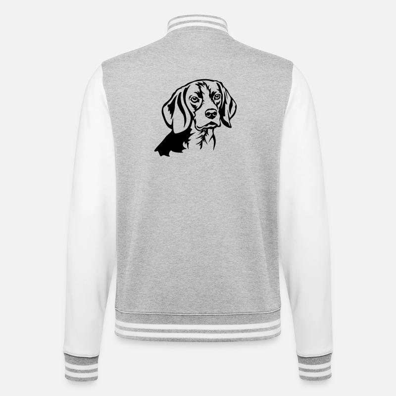 Beagle Head - College Sweat Jacket - heather grey/white