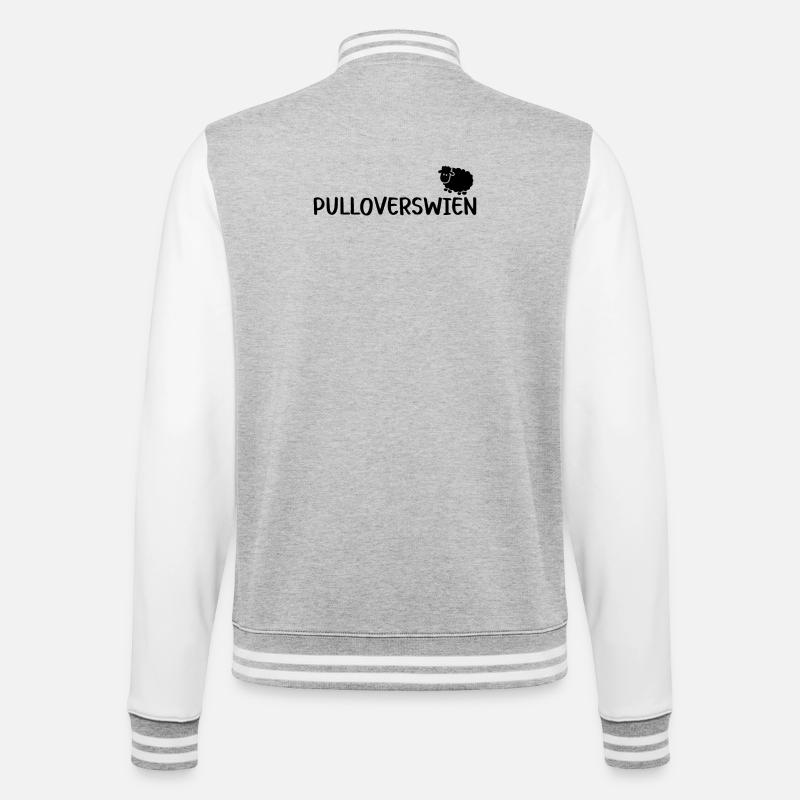 Pulloverswien Plattdeutsch Ostfriesisch Schaf - College-Sweatjacke - Grau meliert/Weiß