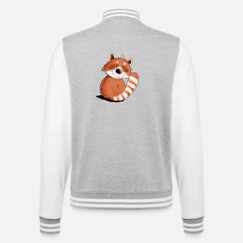 Droll Red Panda I Faune - Veste Teddy - gris chiné / blanc