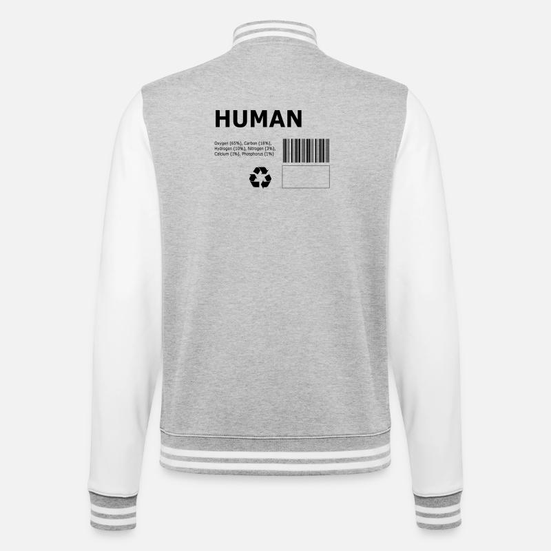 Human - College Sweat Jacket - heather grey/white