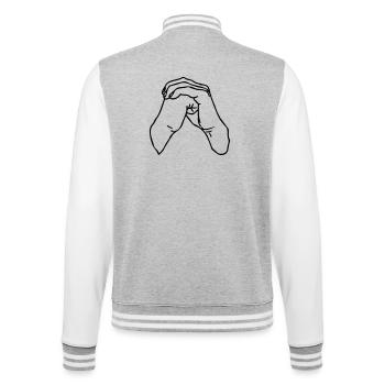 Hände Kampfkunst Gruß Taekwondo - College-Sweatjacke - Grau meliert/Weiß - Hinten - Marisol (170cm)