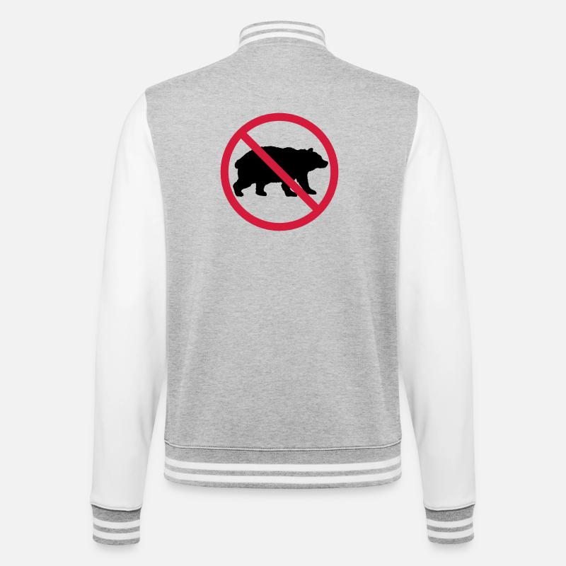 Bear Forbidden Shield - College Sweat Jacket - heather grey/white
