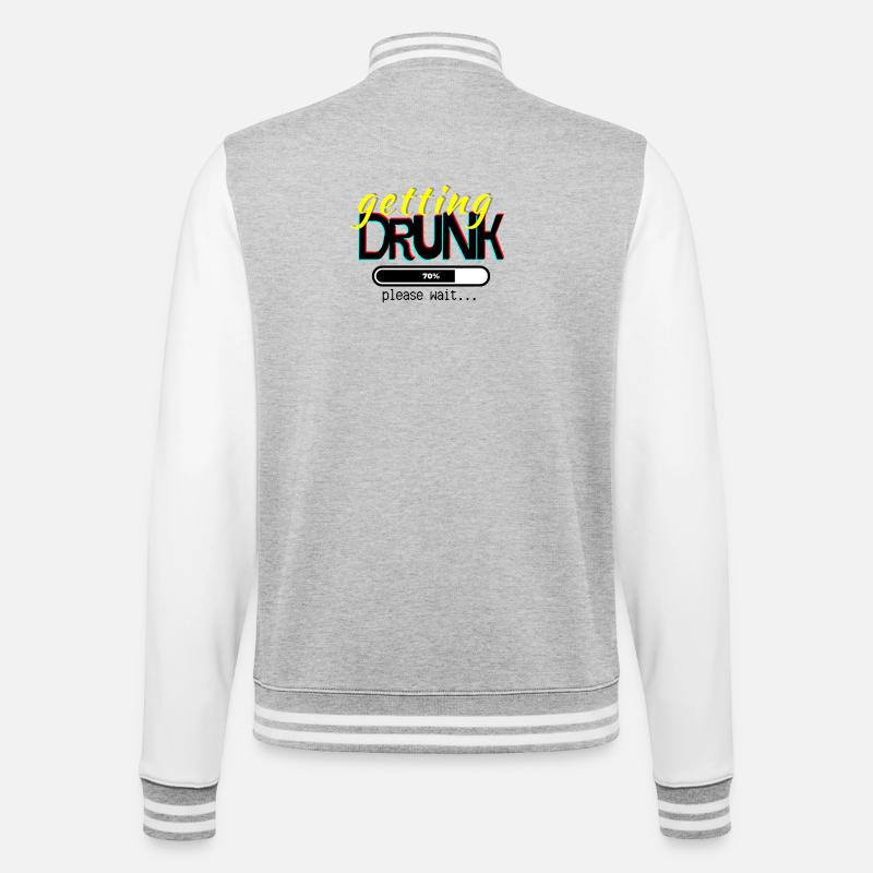 Getting drunk, please wait. - College Sweat Jacket - heather grey/white