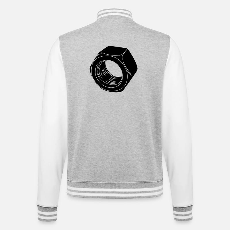 Nut for bolt - College Sweat Jacket - heather grey/white