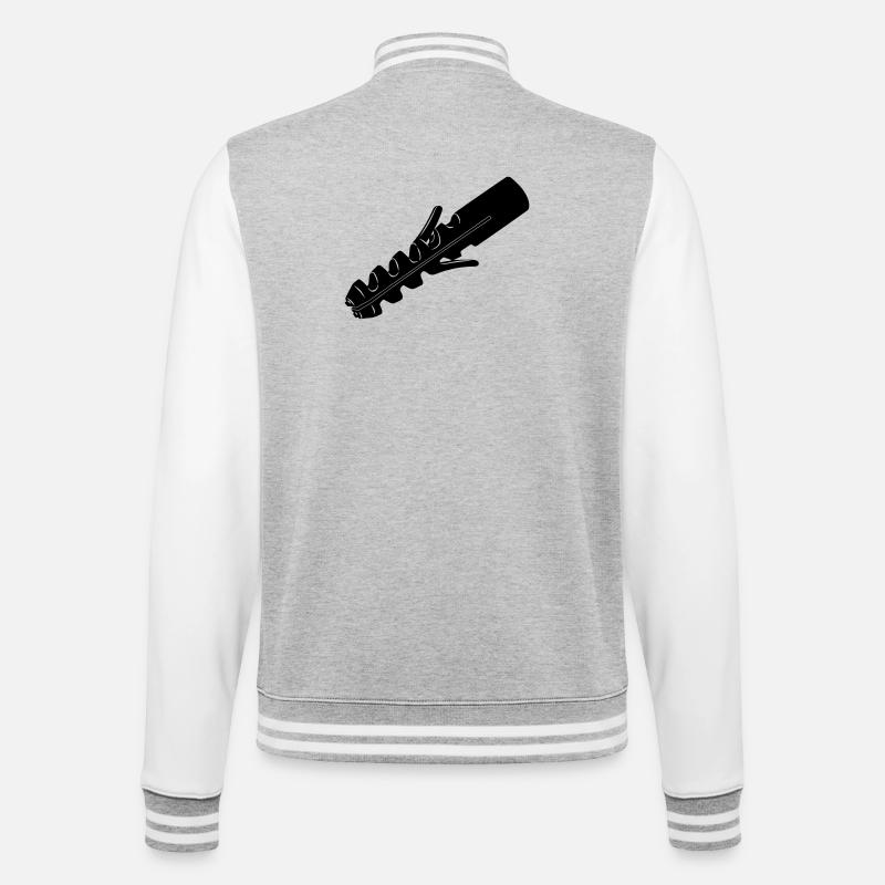 Fiche murale pour vis - Veste Teddy - gris chiné / blanc