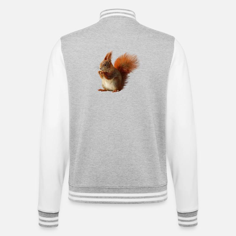 Eichhörnchen - College-Sweatjacke - Grau meliert/Weiß