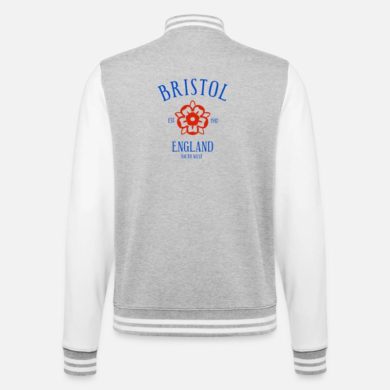 BRISTOL England - College-Sweatjacke - Grau meliert/Weiß