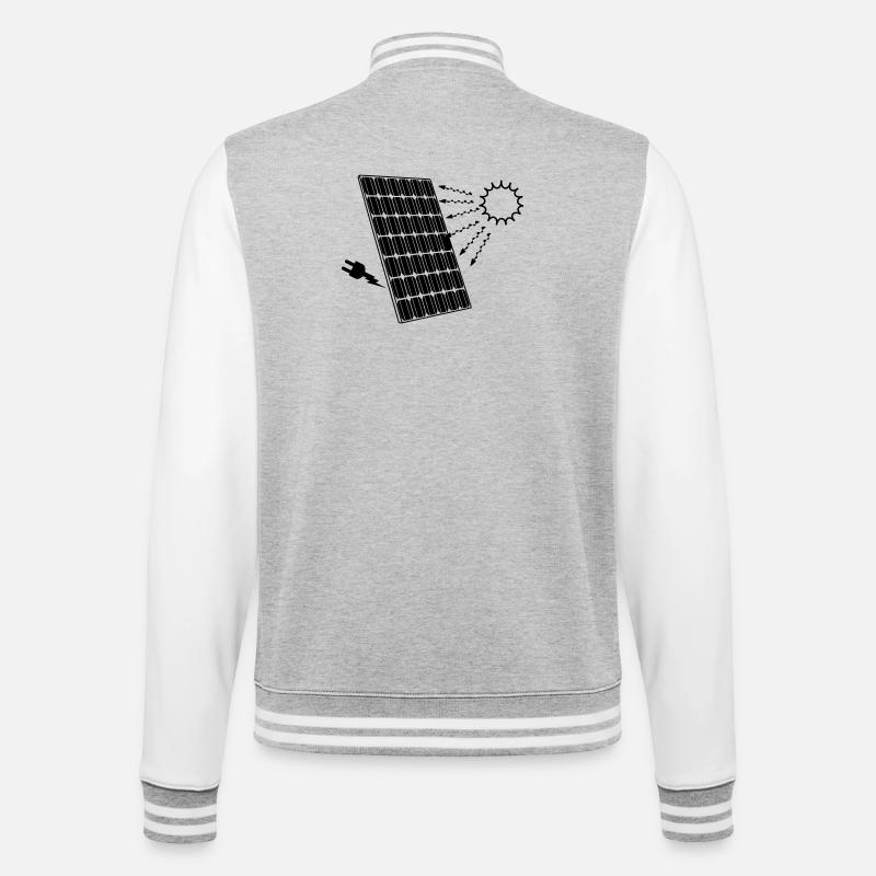 Sonnenkollektor mit Sonne - College-Sweatjacke - Grau meliert/Weiß