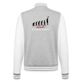 Basket Evolution Sport und Humor 3c - College-Sweatjacke - Grau meliert/Weiß - Hinten - Marisol (170cm)