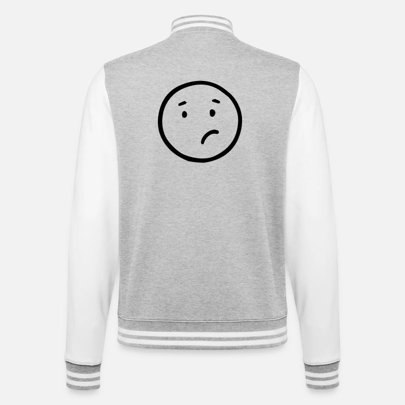 Verwirrt - College-Sweatjacke - Grau meliert/Weiß