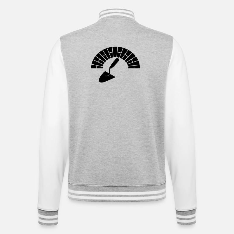 Mason masonry bricks with trowel logo - College Sweat Jacket - heather grey/white