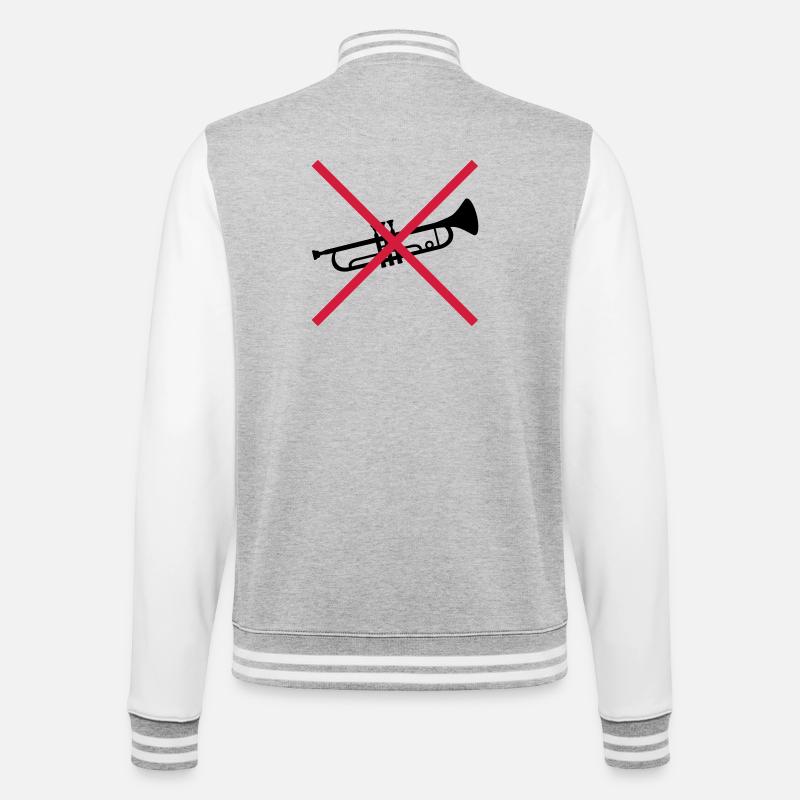 Trompete Verboten Schild - College-Sweatjacke - Grau meliert/Weiß
