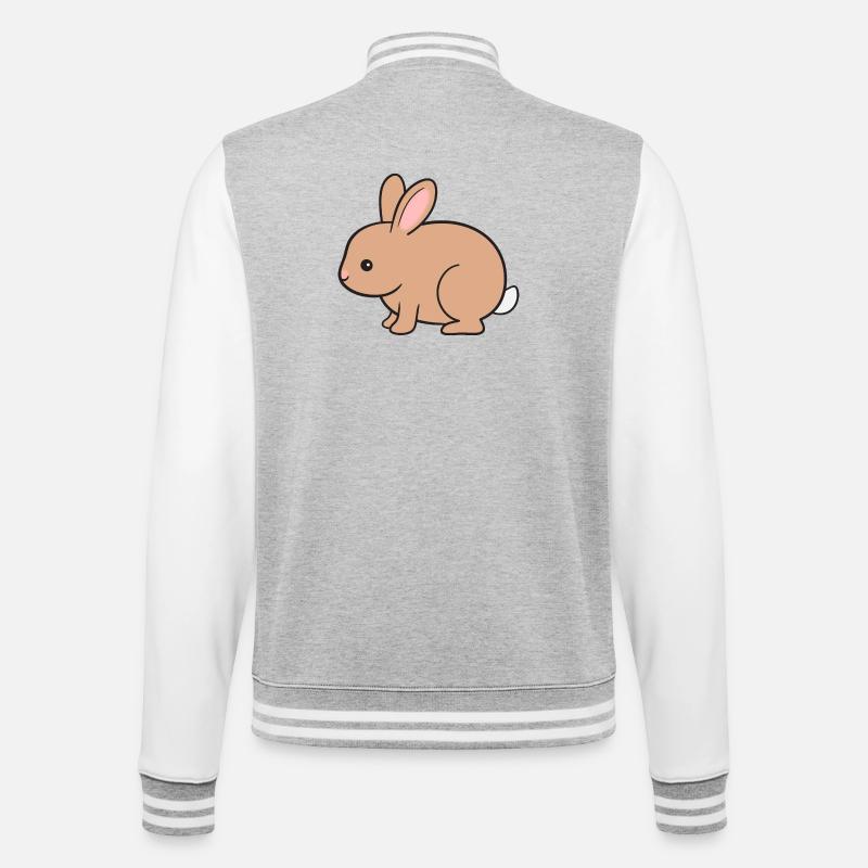 Rabbit Rabbit - College Sweat Jacket - heather grey/white