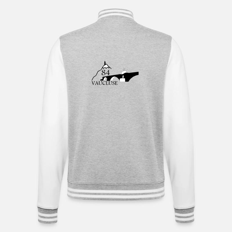 Vaucluse - College-Sweatjacke - Grau meliert/Weiß