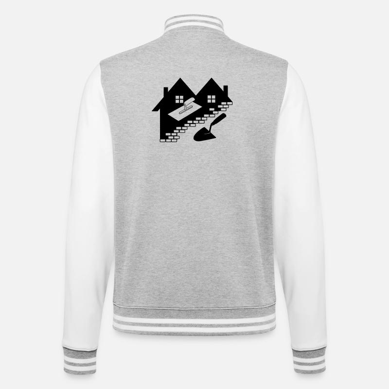 Stuc maçon Ouvrier de la construction - Veste Teddy - gris chiné / blanc