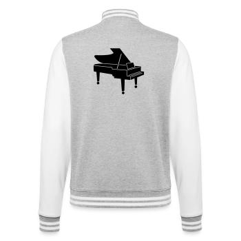 Klavier - College-Sweatjacke - Grau meliert/Weiß - Hinten - Marisol (170cm)
