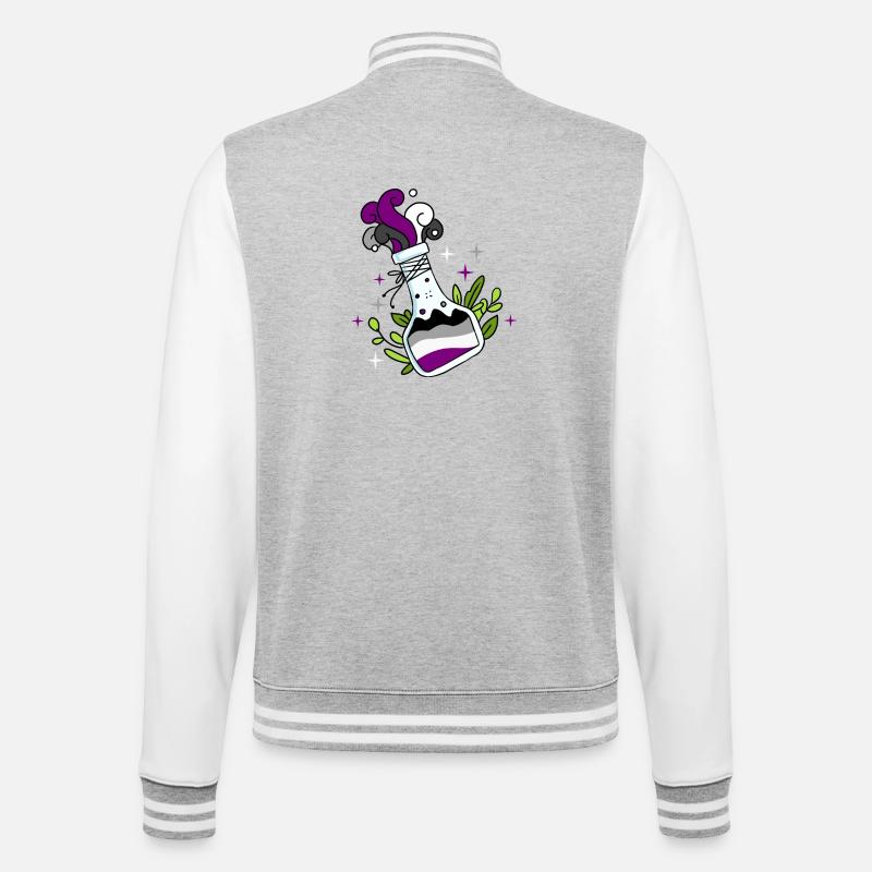 Asexual Potion Ace Pride - College Sweat Jacket - heather grey/white