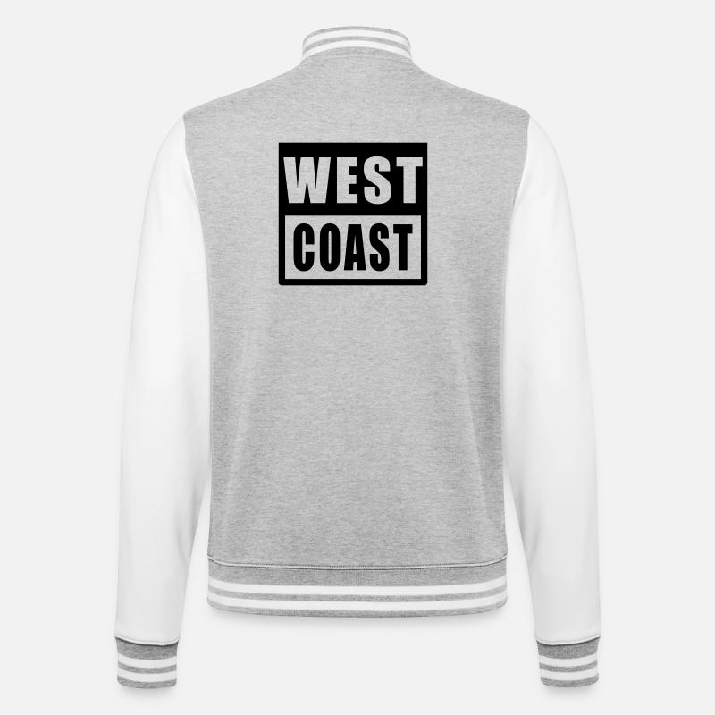 West Coast Design Hip Hop - College Sweat Jacket - heather grey/white