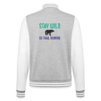 Stay Wild – Go Trail Running - College Sweat Jacket - heather grey/white - Back - Marisol (170cm)