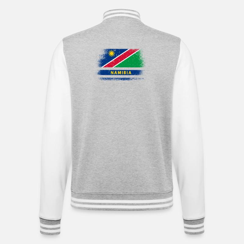 Design drapeau de la Namibie - Veste Teddy - gris chiné / blanc