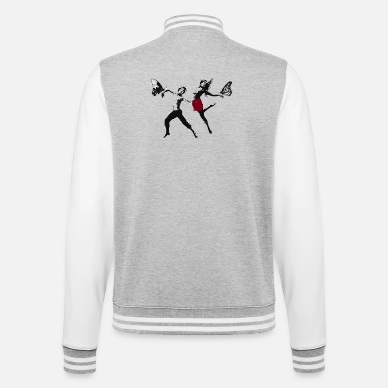 Moderne Dance - College-Sweatjacke - Grau meliert/Weiß