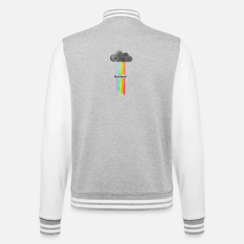 Rainbow Cloud Drops - College Sweat Jacket - heather grey/white