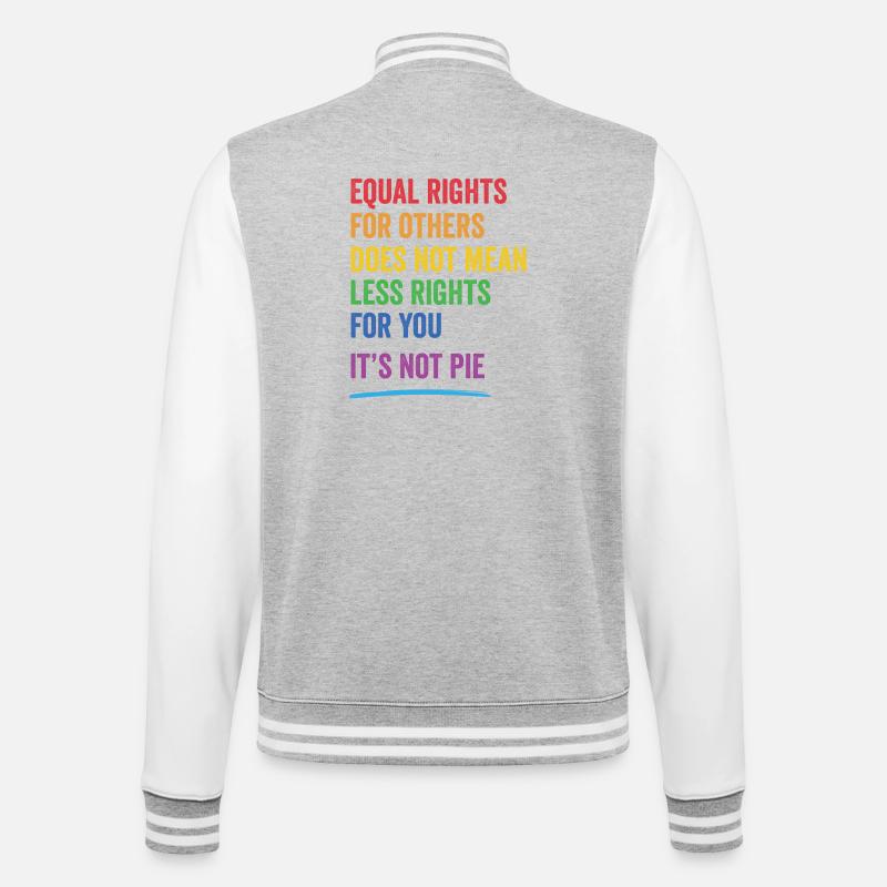 LGBT - Equal Rights For Others - College Sweat Jacket - heather grey/white
