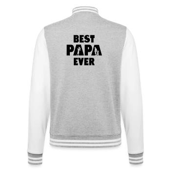 Best Papa Ever - College Sweat Jacket - heather grey/white - Back - Marisol (170cm)