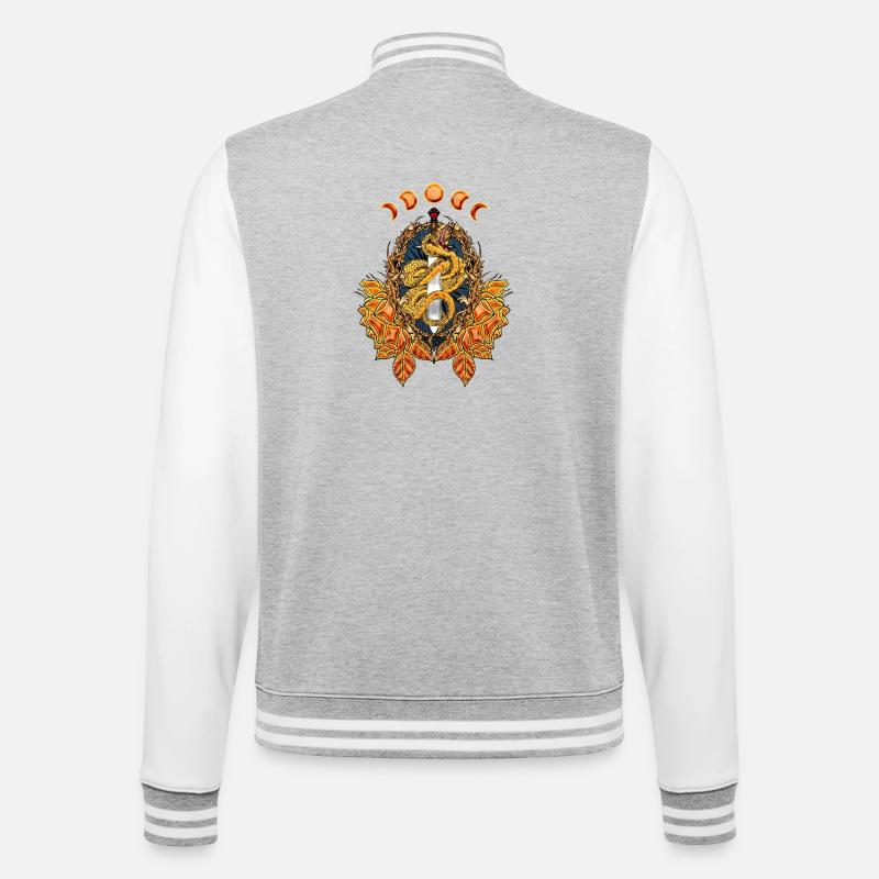 Superbe serpent avec épée - Veste Teddy - gris chiné / blanc