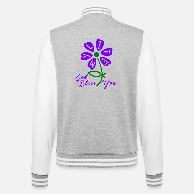 Kirche god bless you - College-Sweatjacke - Grau meliert/Weiß