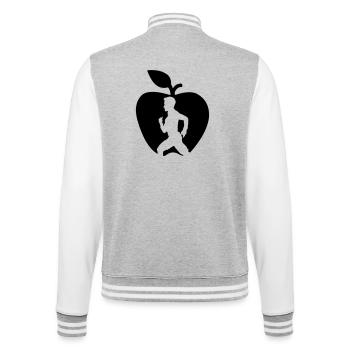 Healthy fruit runner cut out in apple - College Sweat Jacket - heather grey/white - Back - Marisol (170cm)