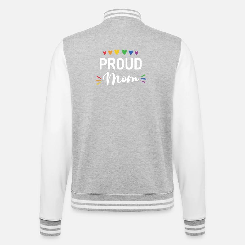 Stolze Mama - College-Sweatjacke - Grau meliert/Weiß